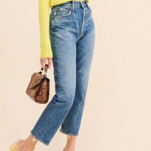 AGOLDE Riley Cropped Slim Straight Jeans